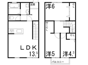 クリスタルハイツ仁豊野の物件間取画像